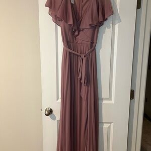 Azazie Dusty Rose Maxi Bridesmaid Dress